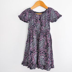 Floral & Paisley Ruffle Fit and Flare Dress